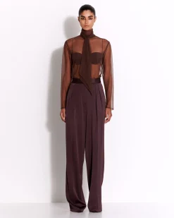 Alex Perry Bow Shirt in Fine Mesh