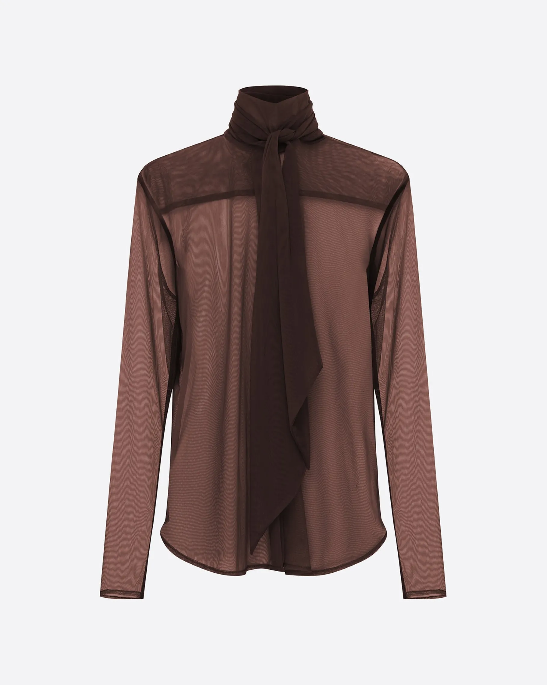 Alex Perry Bow Shirt in Fine Mesh