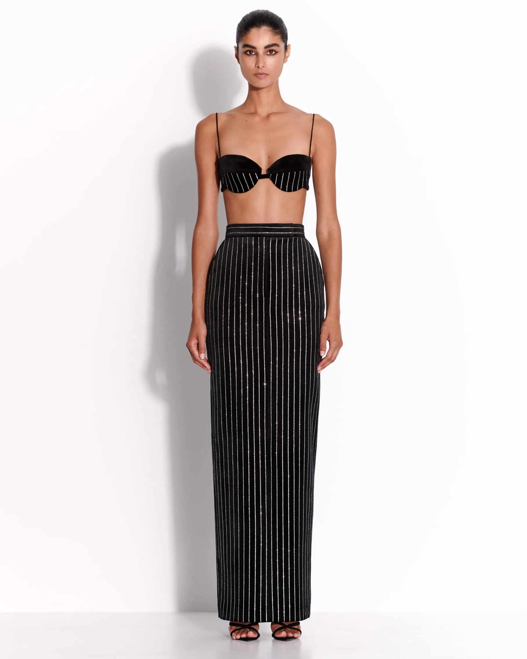 Alex Perry Bra Top in Crystal Velvet