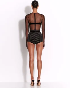 Alex Perry Bra Top in Crystal Velvet