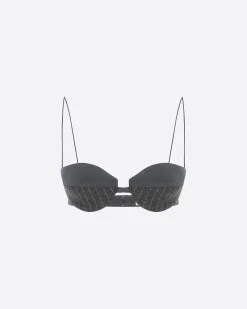 Alex Perry Bra Top in Wool Pinstripe