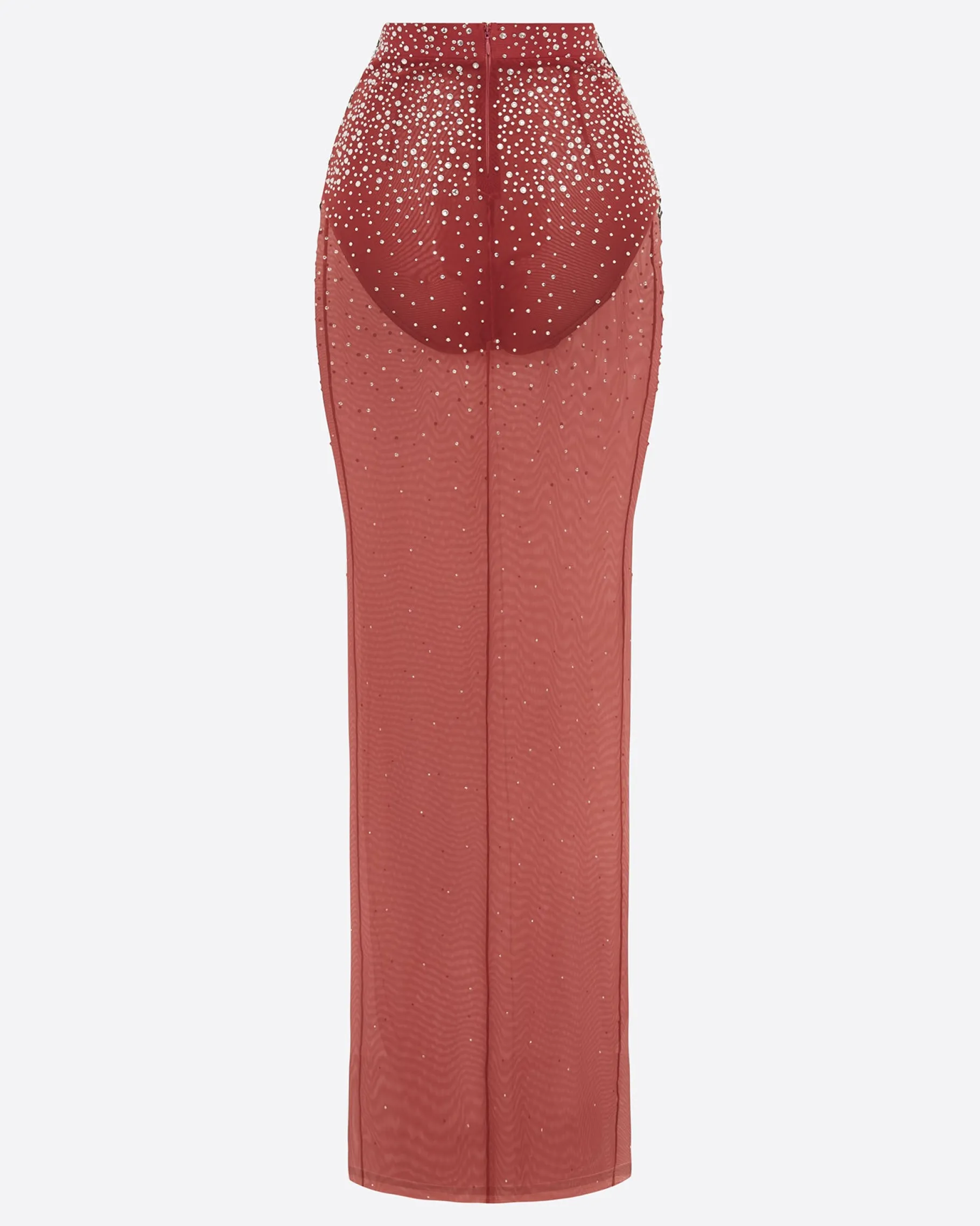 Alex Perry Column Skirt in Crystal Mesh