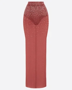 Alex Perry Column Skirt in Crystal Mesh