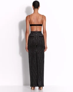 Alex Perry Column Skirt in Crystal Velvet