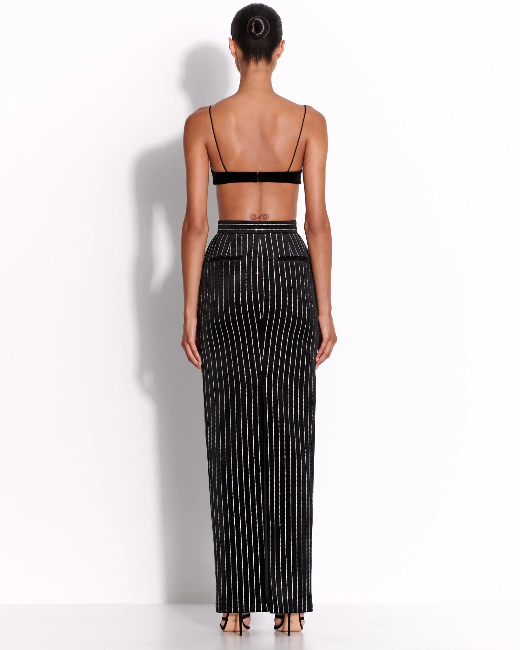 Alex Perry Column Skirt in Crystal Velvet