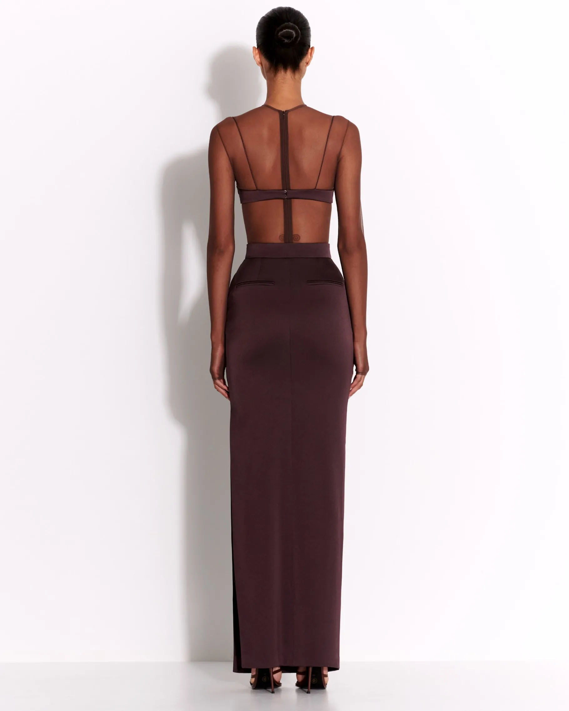 Alex Perry Column Skirt in Satin Crepe