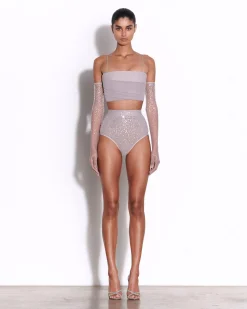 Alex Perry Corset Top in Stretch Mesh
