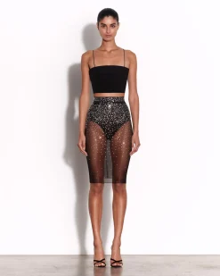 Alex Perry Corset Top in Stretch Mesh