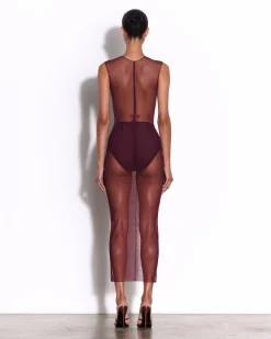 Alex Perry Crew Column in Fine Mesh