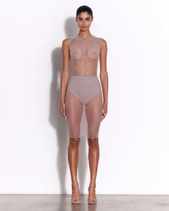 Alex Perry Crew Dress in Crystal Mesh