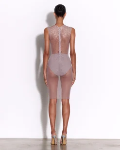 Alex Perry Crew Dress in Crystal Mesh