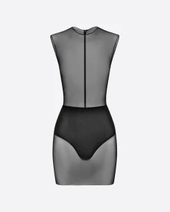 Alex Perry Crew Mini Dress in Fine Mesh