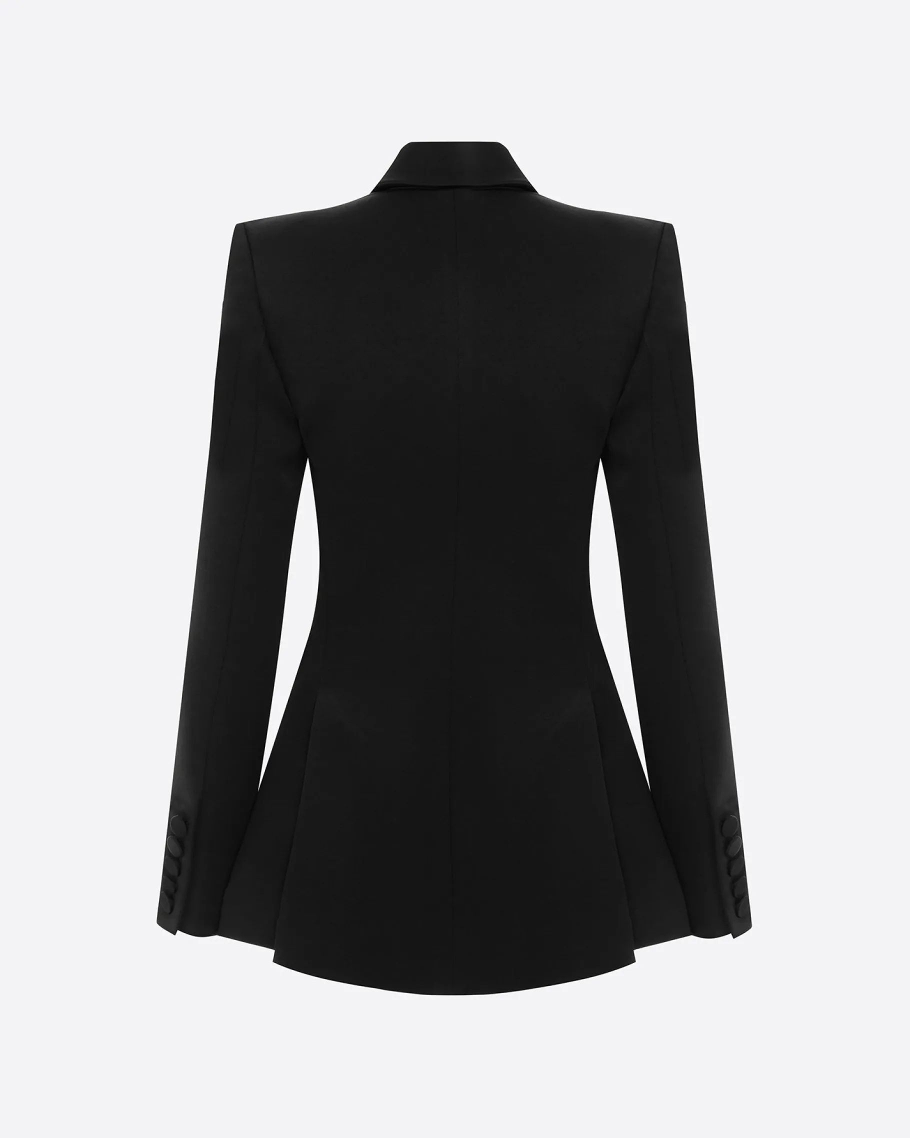 Alex Perry Double Breasted Fitted Blazer in Satin Crepe