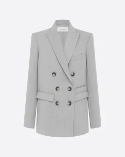 Alex Perry Double Breasted Oversized Blazer in Wool Suiting