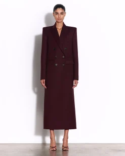 Alex Perry Double Breasted Oversized Coat in Wool Suiting