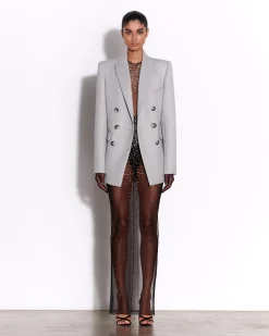 Alex Perry Double Breasted Oversized Blazer in Wool Suiting