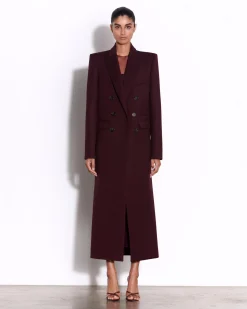 Alex Perry Double Breasted Oversized Coat in Wool Suiting