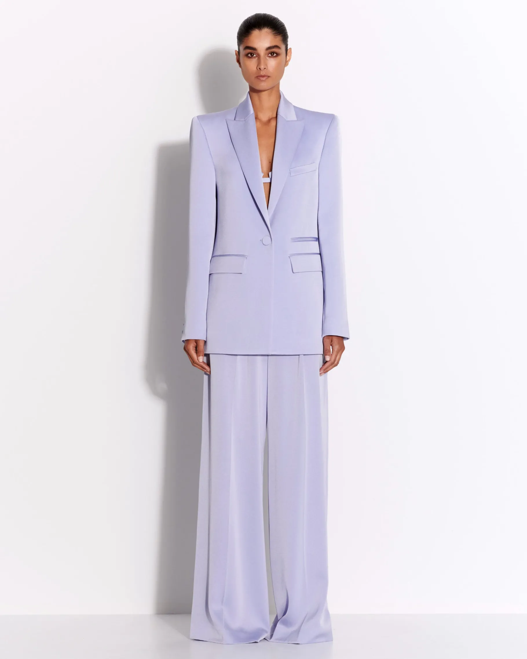 Alex Perry Double Pleat Trouser in Satin Crepe