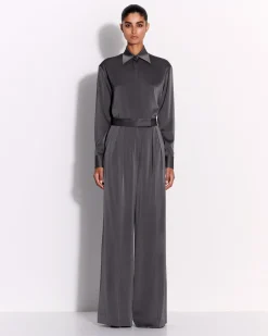 Alex Perry Double Pleat Trouser in Satin Crepe