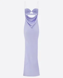 Alex Perry Drape Cut Out Column in Satin Crepe
