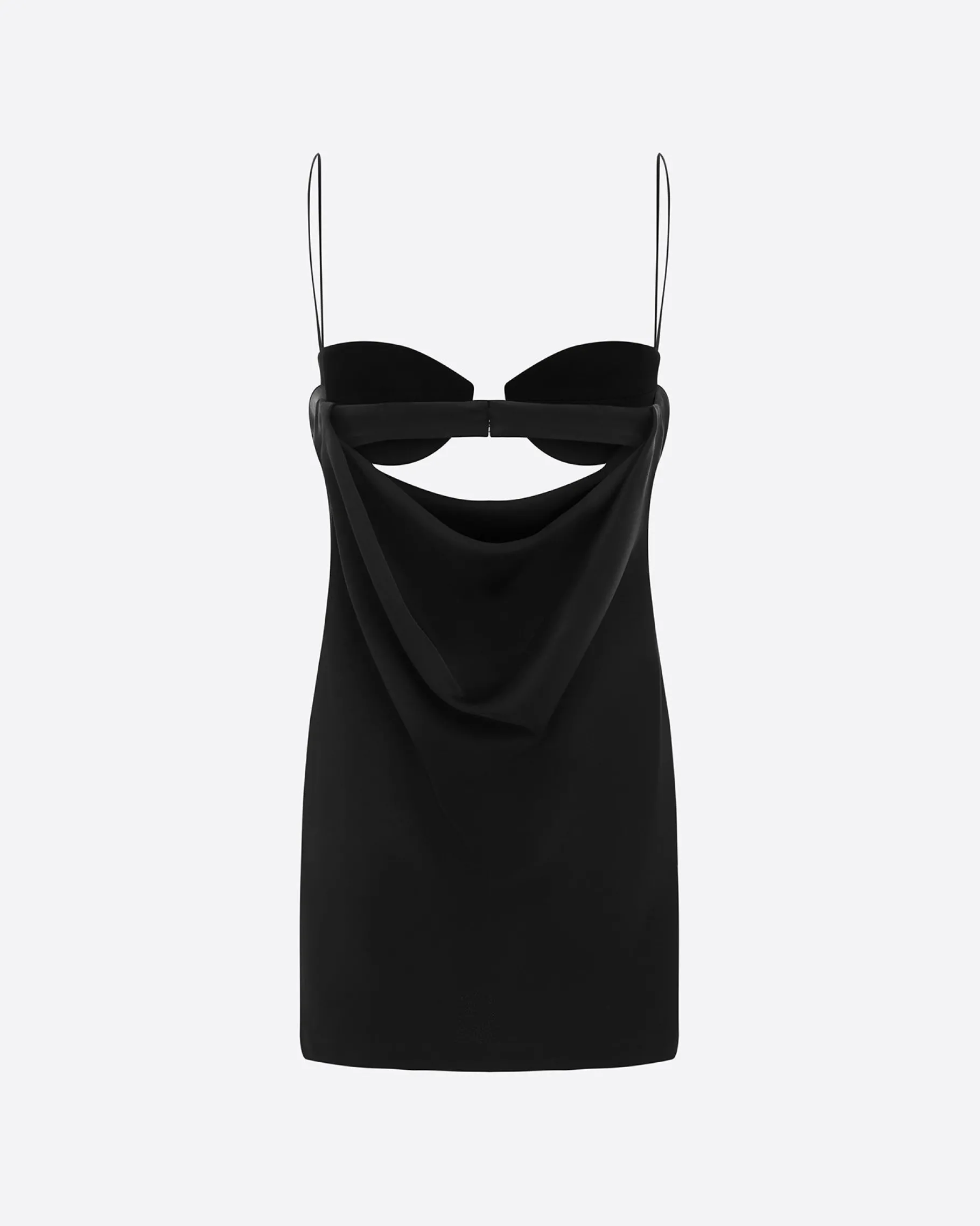 Alex Perry Drape Cut Out Mini Dress in Satin Crepe