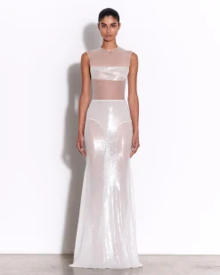 Alex Perry Drape Gown in Fine Mesh and Sequin