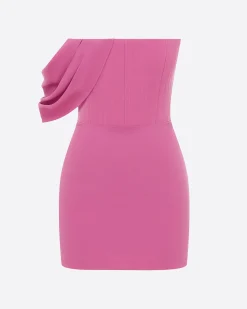 Alex Perry Draped Corset Mini Dress in Crepe