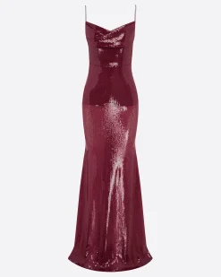 Alex Perry Draped Longline Corset Gown in Sequin