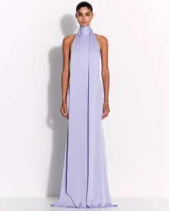 Alex Perry Halter Scarf Gown in Satin Crepe