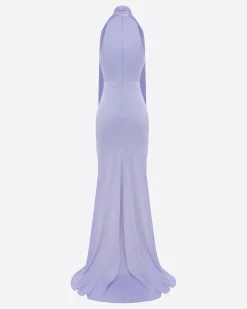 Alex Perry Halter Scarf Gown in Satin Crepe