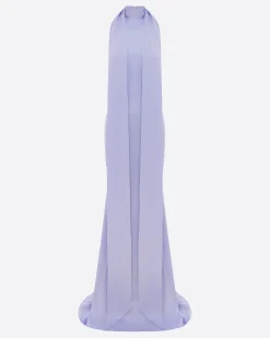 Alex Perry Halter Scarf Gown in Satin Crepe
