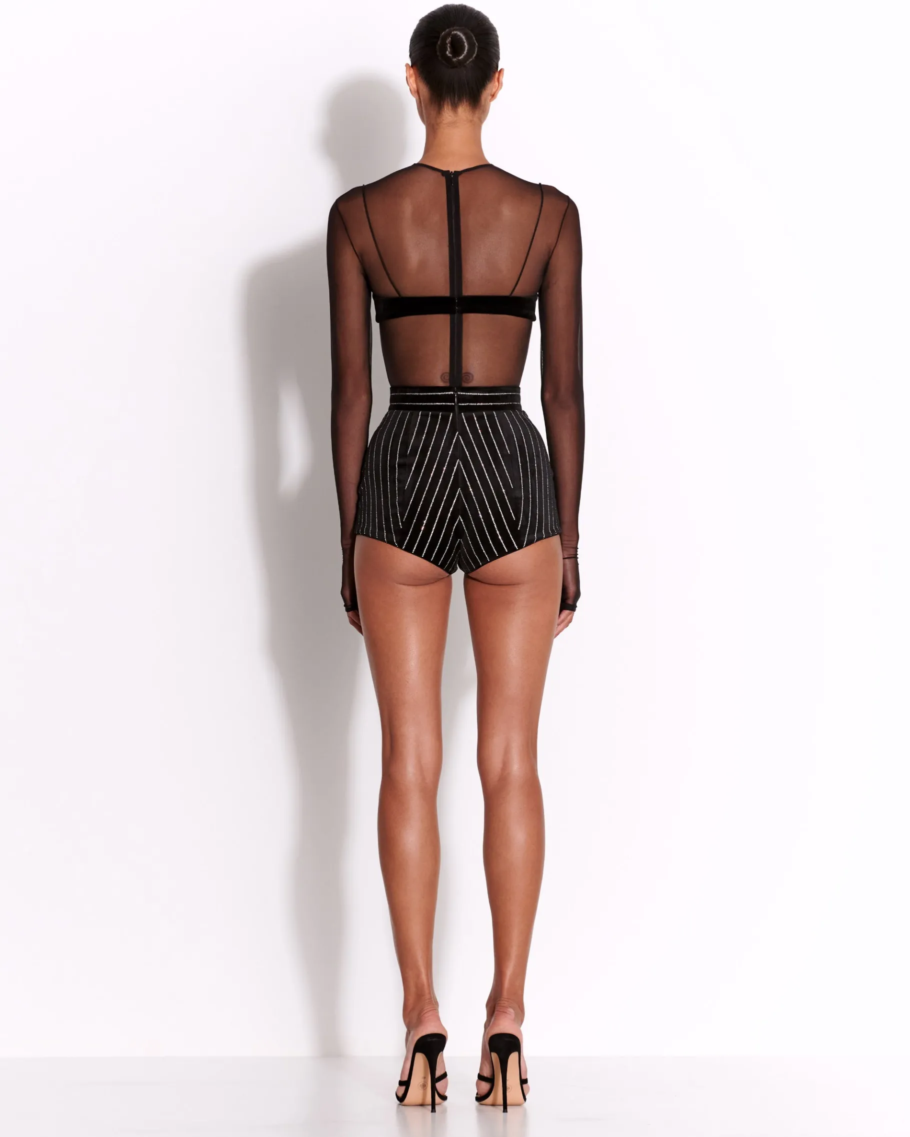 Alex Perry Hot Pant in Crystal Velvet