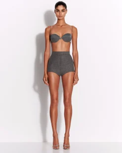 Alex Perry Hot Pant in Wool Pinstripe