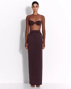 Alex Perry Long Sleeve Bodysuit in Fine Mesh