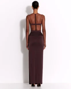 Alex Perry Long Sleeve Bodysuit in Fine Mesh