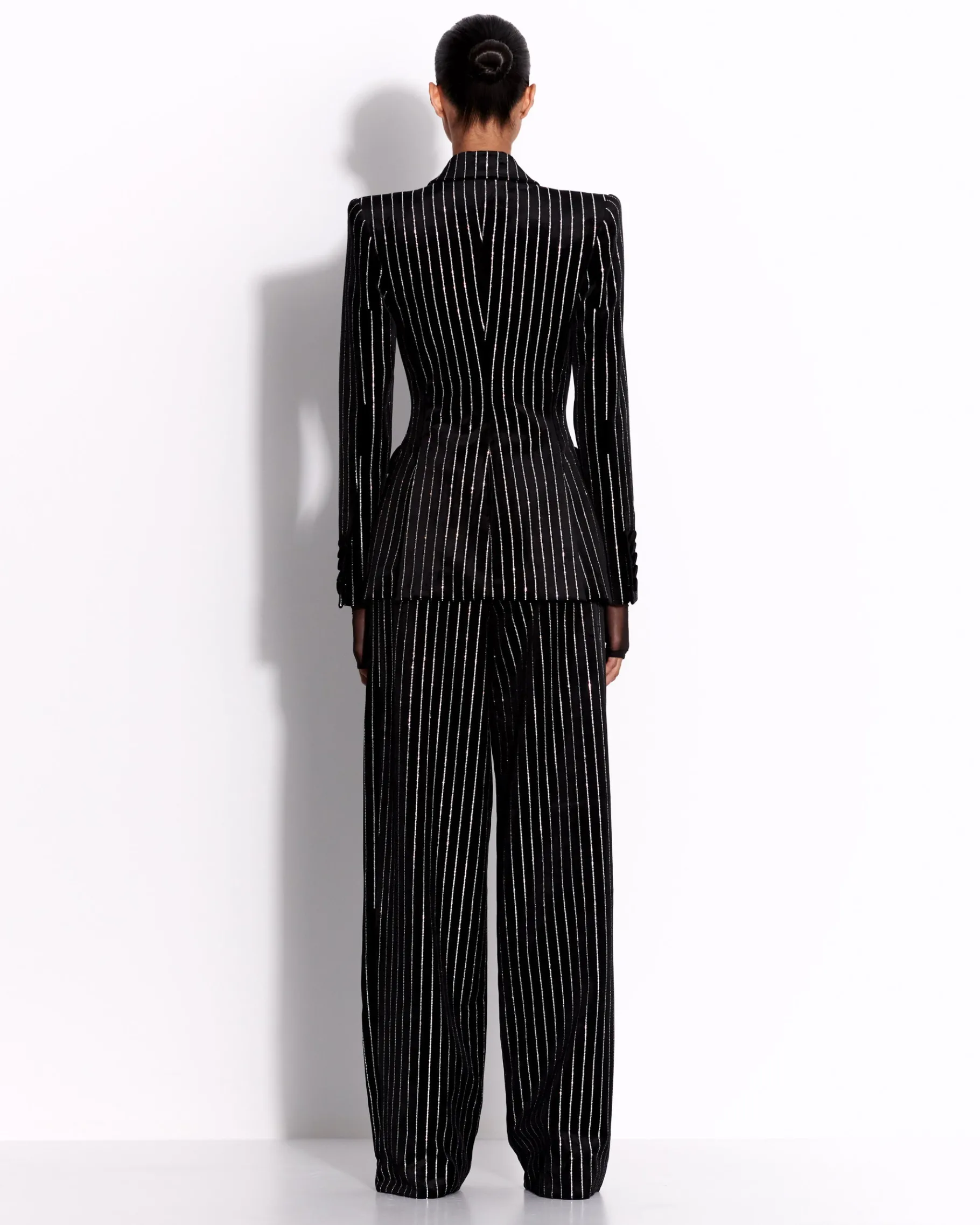 Alex Perry Long Sleeve Bodysuit in Fine Mesh