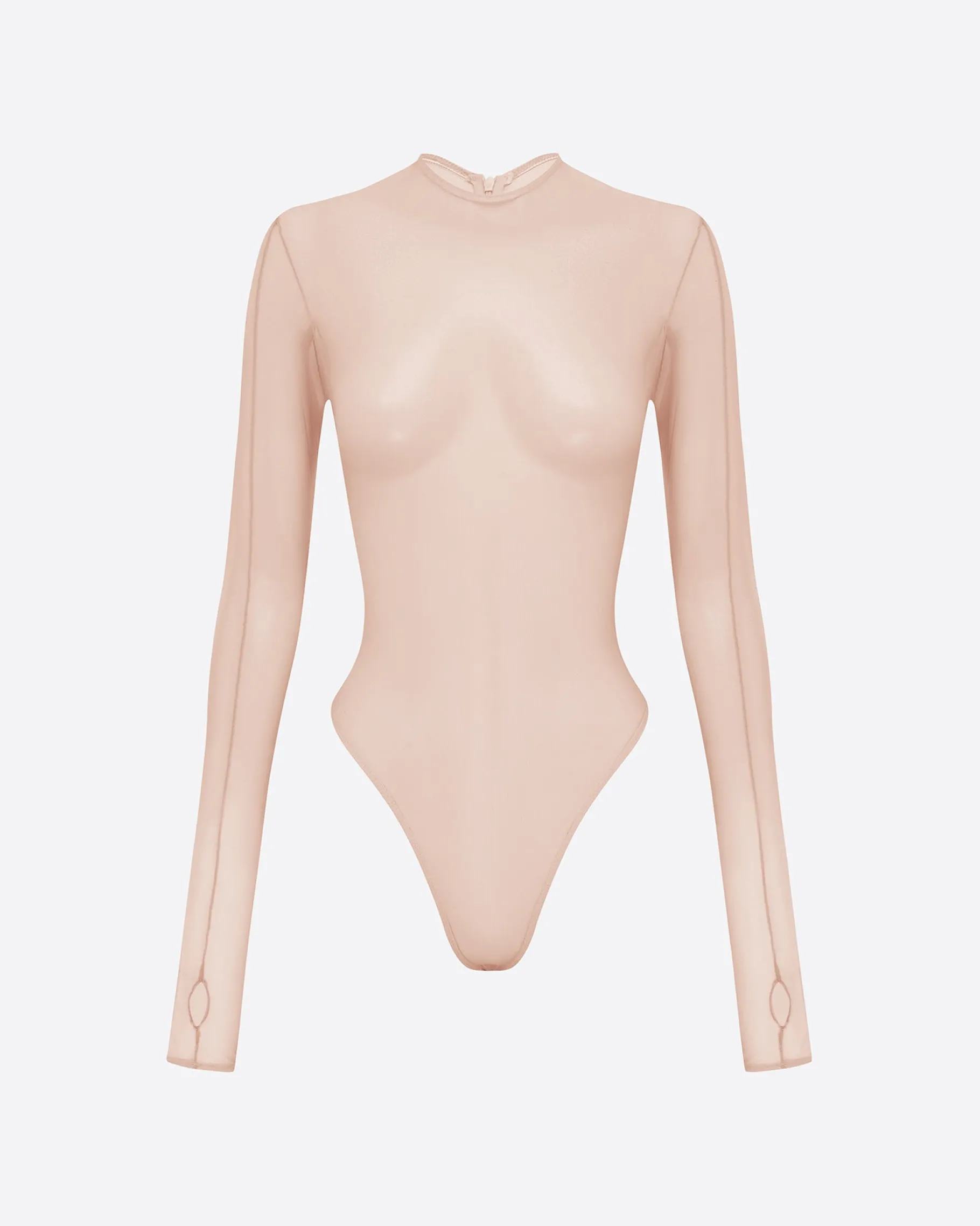 Alex Perry Long Sleeve Bodysuit in Fine Mesh