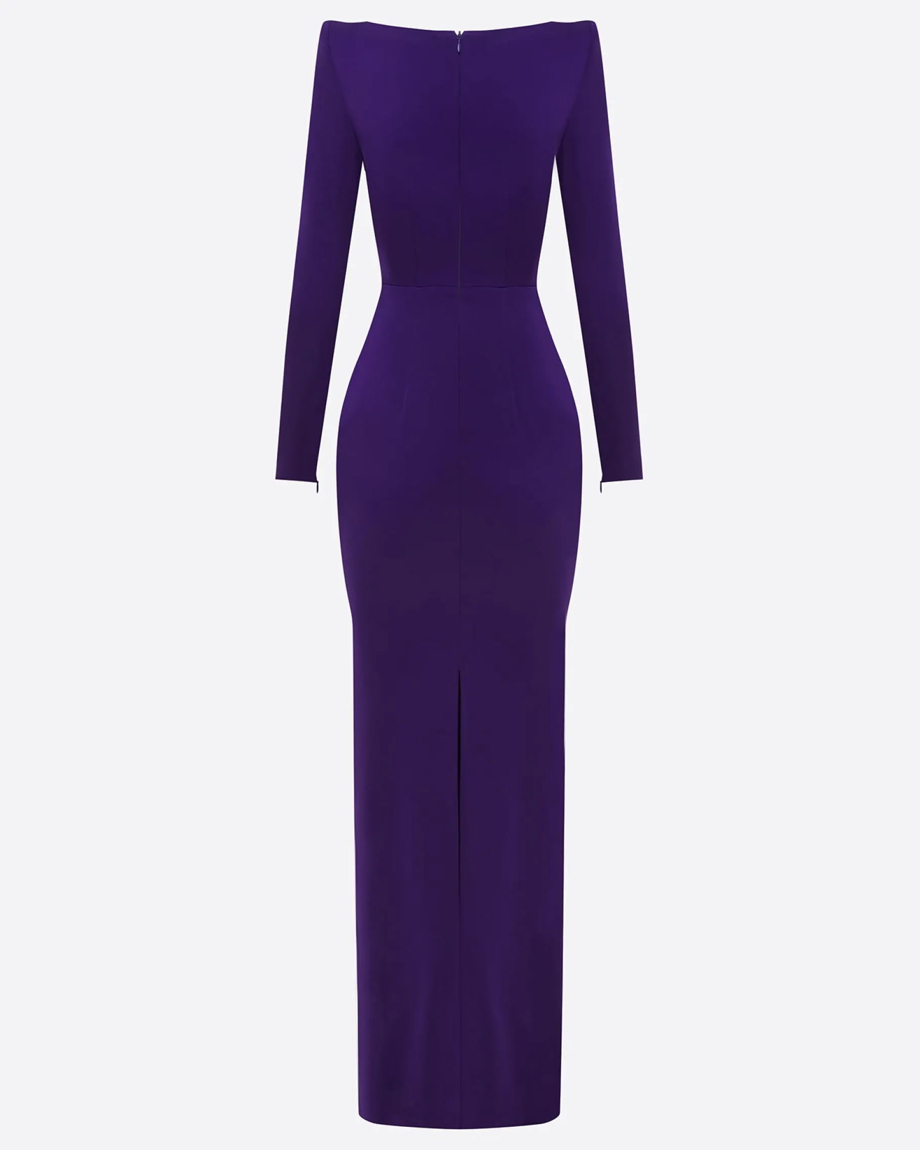 Alex Perry Long Sleeve Column in Satin Crepe
