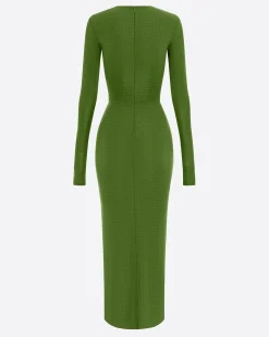Alex Perry Long Sleeve Dress in Crystal Jersey