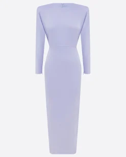 Alex Perry Long Sleeve Dress in Satin Crepe