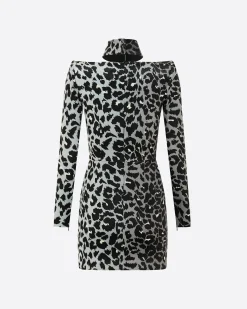 Alex Perry Long Sleeve Mini Dress in Printed Velvet