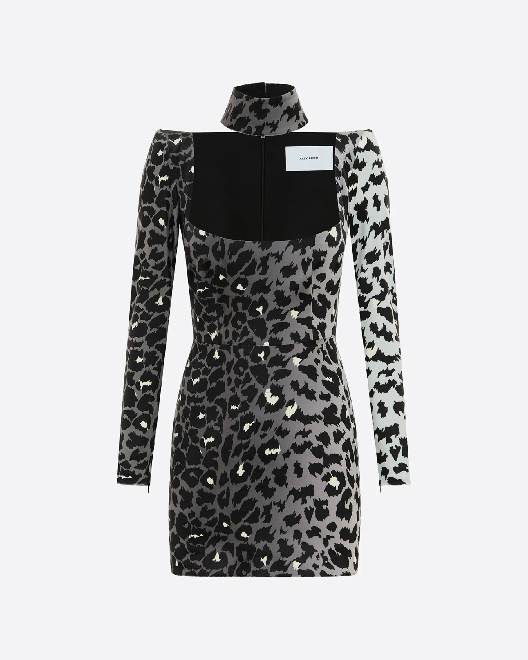 Alex Perry Long Sleeve Mini Dress in Printed Velvet