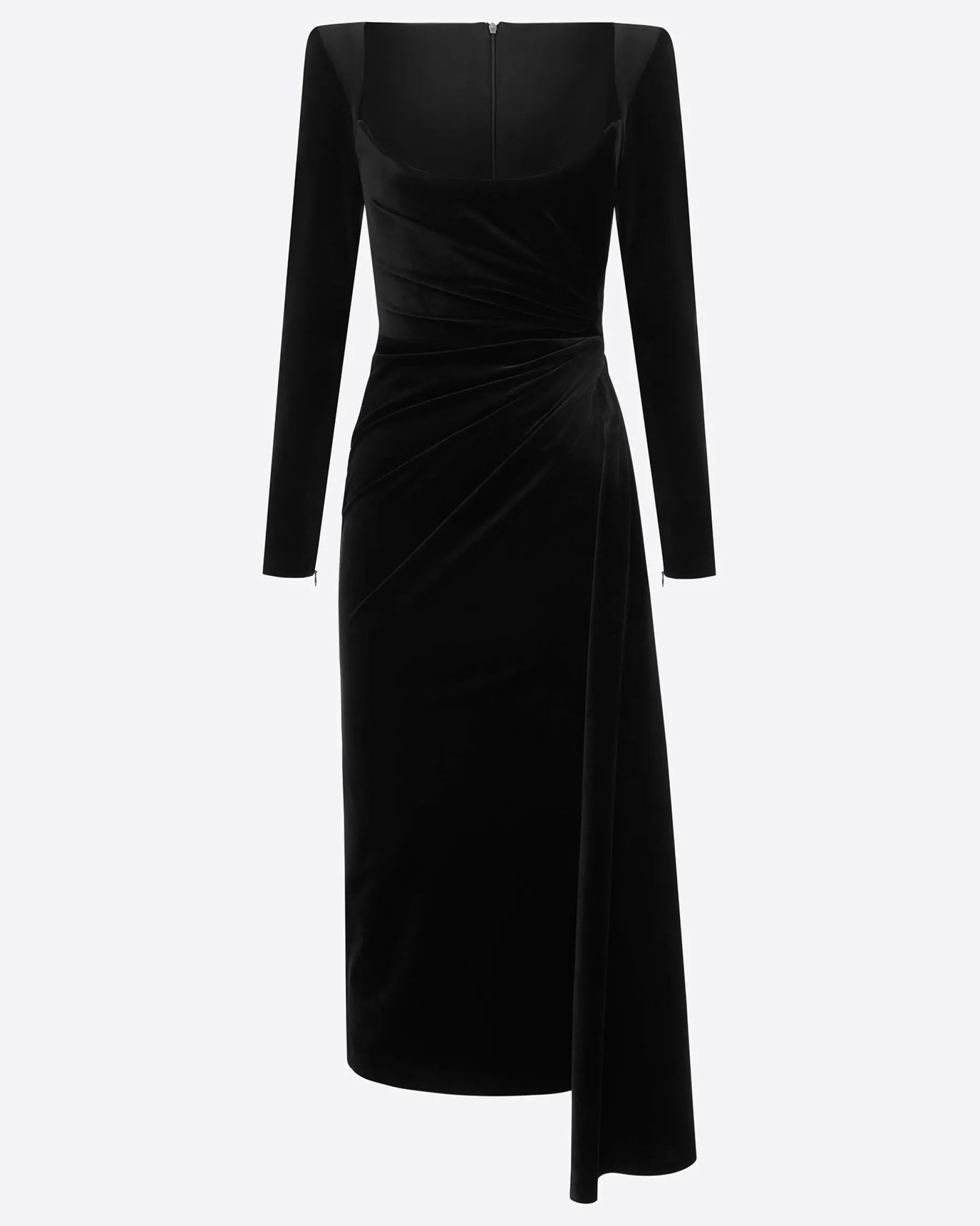 Alex Perry Long Sleeve Twist Dress in Velvet