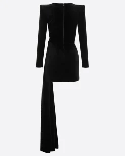 Alex Perry Long Sleeve Twist Mini Dress in Velvet