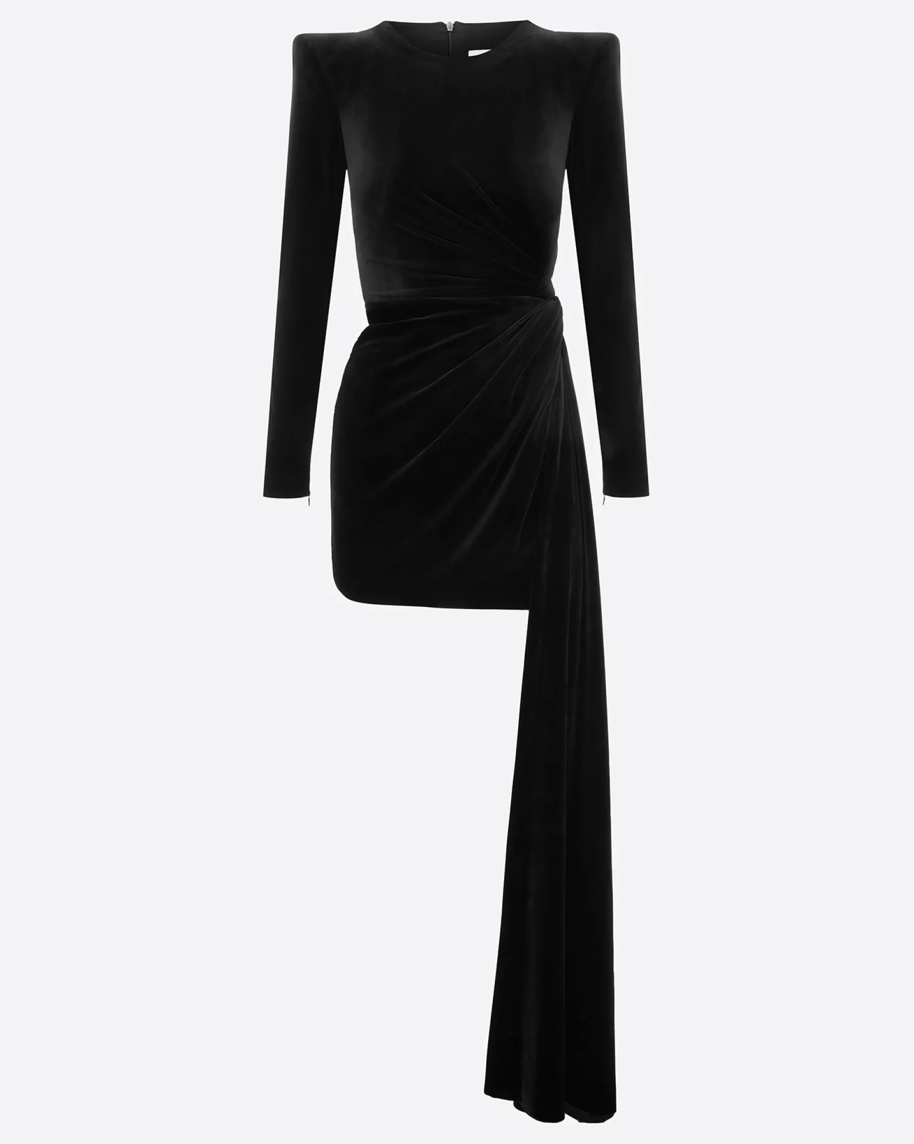 Alex Perry Long Sleeve Twist Mini Dress in Velvet