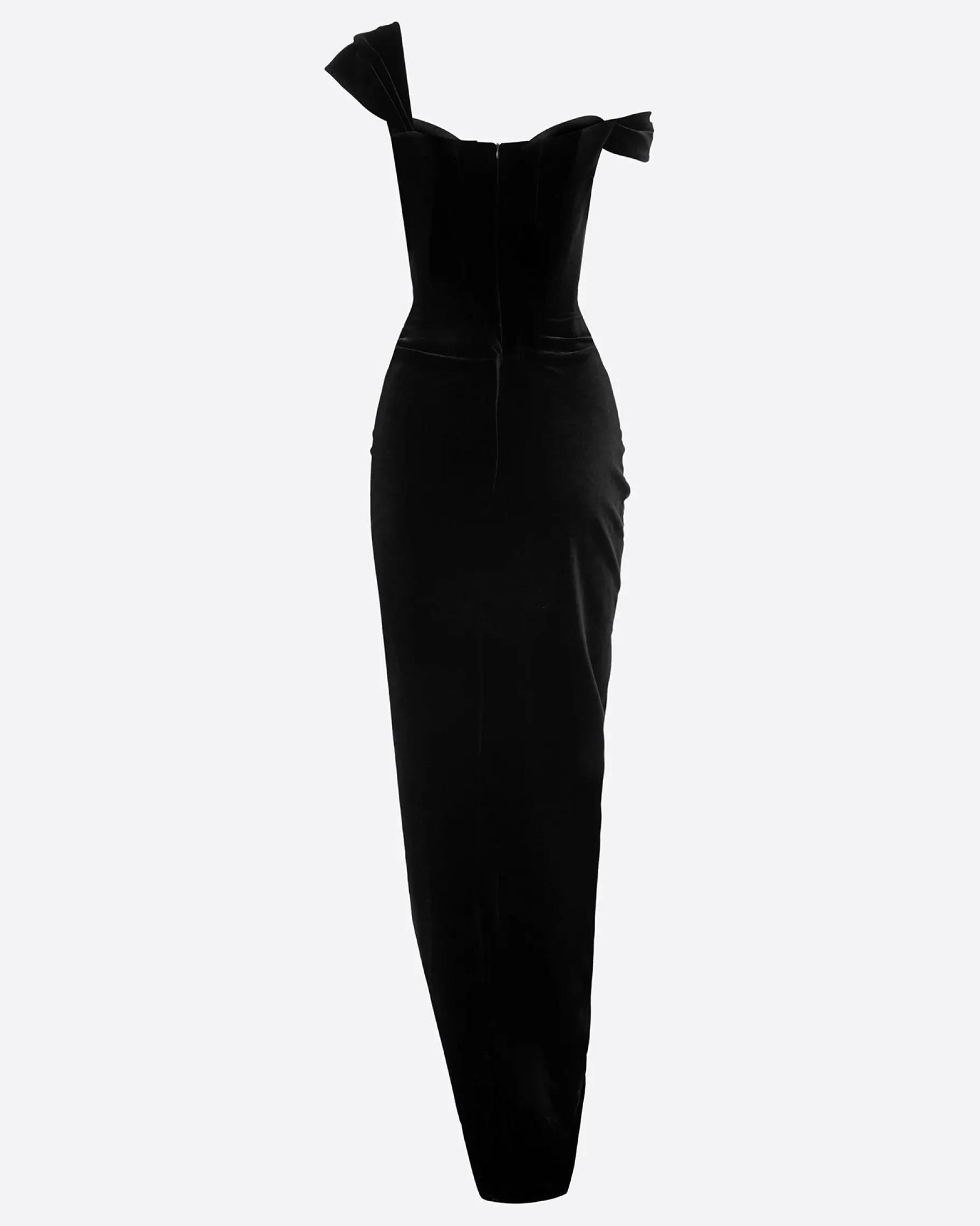 Alex Perry Longline Corset Drape Gown in Velvet