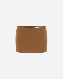 Alex Perry Low Rise Mini Skirt in Satin Crepe
