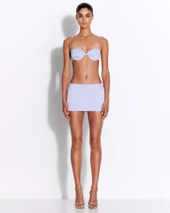 Alex Perry Low Rise Mini Skirt in Satin Crepe