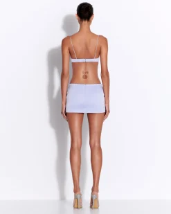Alex Perry Low Rise Mini Skirt in Satin Crepe