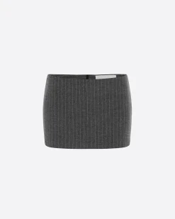 Alex Perry Low Rise Mini Skirt in Wool Pinstripe